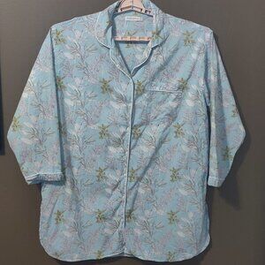 Mahogany Store Floral Cotton Sleep Shirt Women's XL
